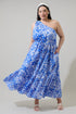 Marny Floral Elya One Shoulder Maxi Dress Curve